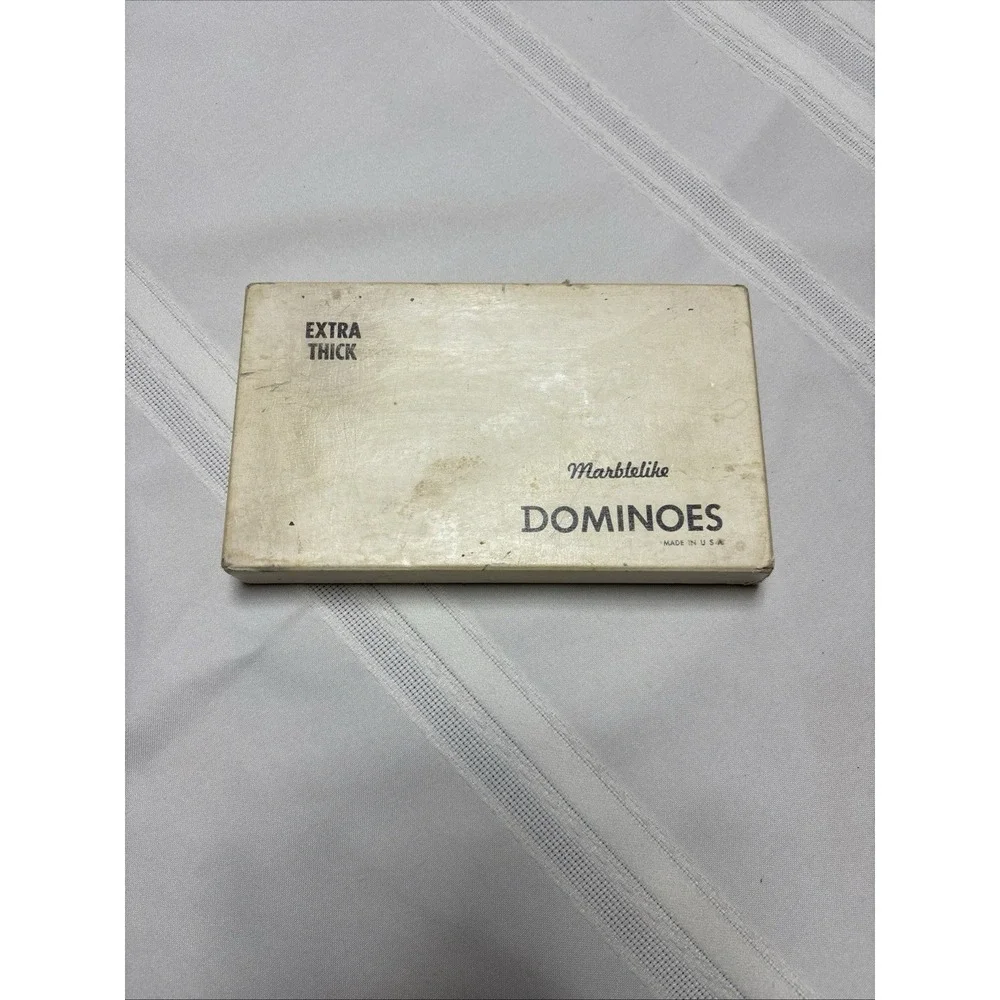 Puremco Marblelike Vintage Dominoes #716 Ivory Extra Thick Dominoes Complete Set